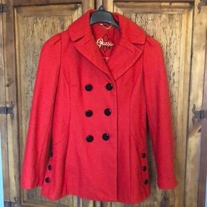 Guess Red size Med pea coat